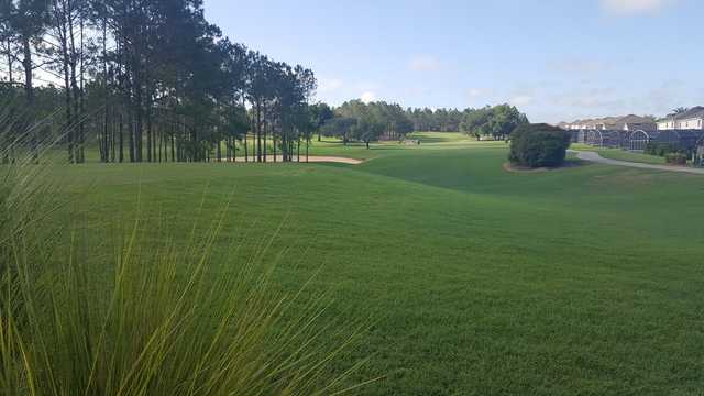 A view of a tee at Highlands Reserve Golf Club.