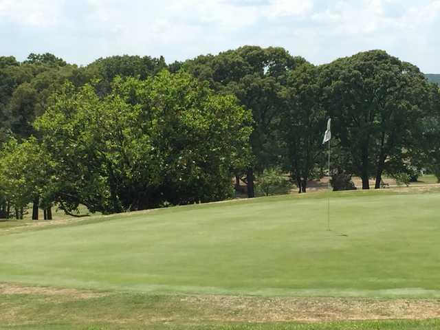 A view of a green at Mossy Creek Golf Club.
