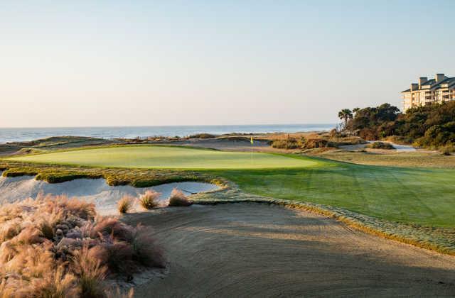 View of the 18th hole from the Links at Wild Dunes Golf Links
