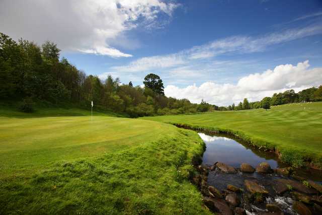 A view of hole #16 at West Course from Dalmahoy Hotel, Golf & Country Club.