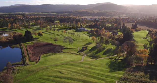 Aerial view of the 9th and 10th holes at Aboyne Golf Club