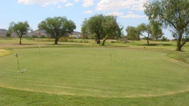 A view of the practice green at Adobe Dam Family Golf Center