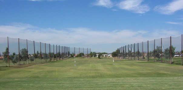 A view of the practice area at Desert Mirage Golf Course