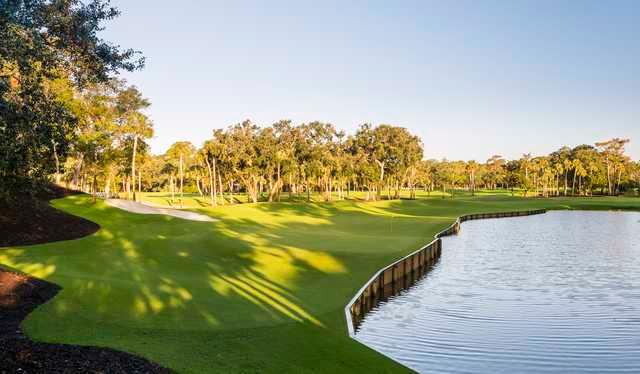 View from the back of the 18th hole at Cougar Point at Kiawah Island Golf Resort