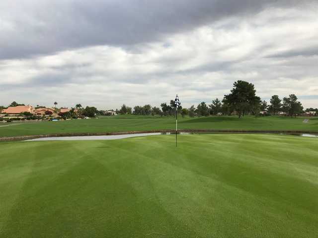 A view of a green at Ocotillo Golf Club.