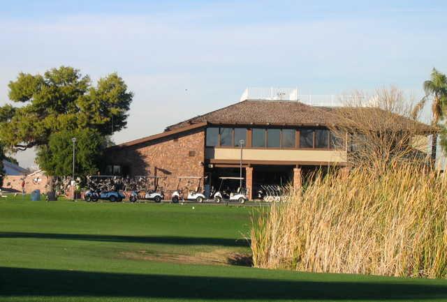 A view of the clubhouse at Peoria Pines Golf Club