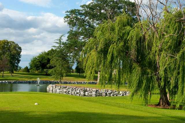 A view from a tee at Diamond Oaks Golf Course.