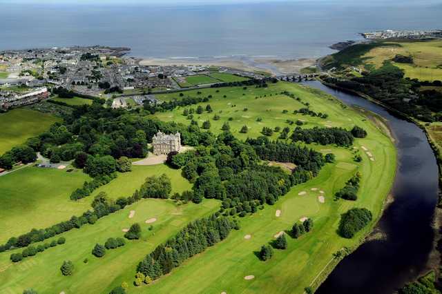 Aerial view of the Duff House Royal Golf Club