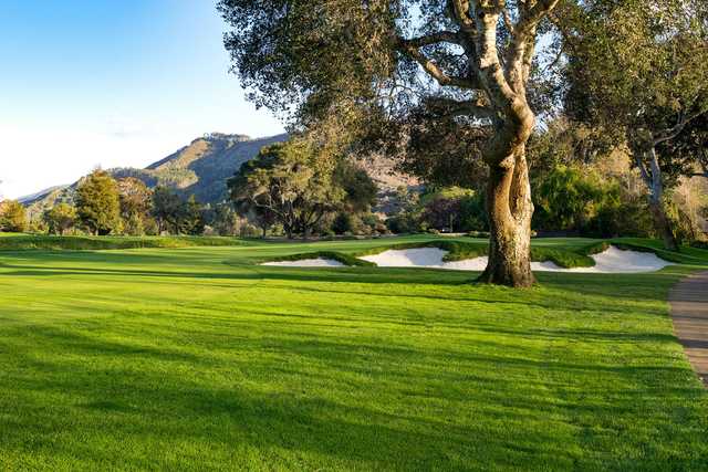 A view of hole #18 ay Quail Lodge Resort & Golf Club.