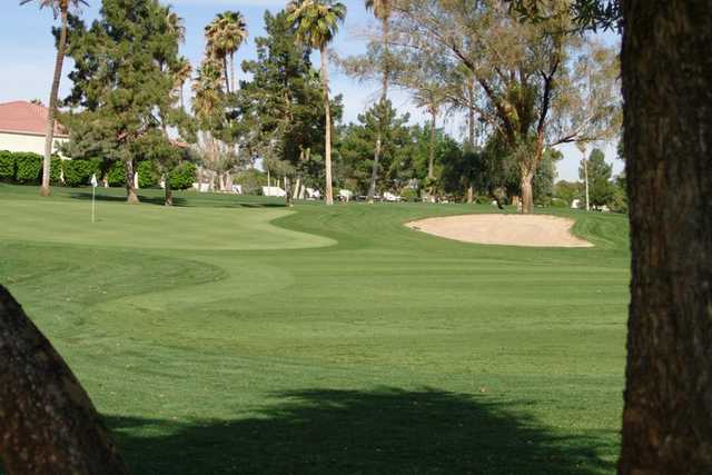 A view of the 18th hole at Union Hills Country Club