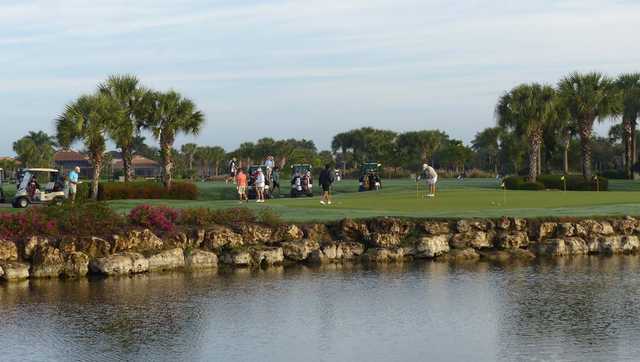 A view of the practice putting green at Copperleaf Golf Club.