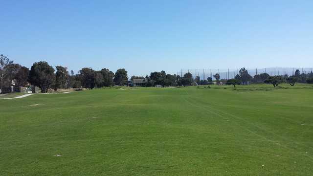 View from the middle of the 9th fairway at Baylands Golf Links