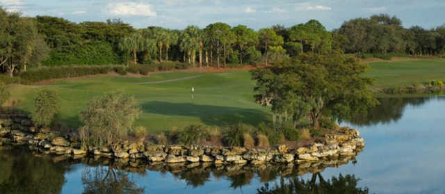 A view of a green at South Course from Shadow Wood Country Club.