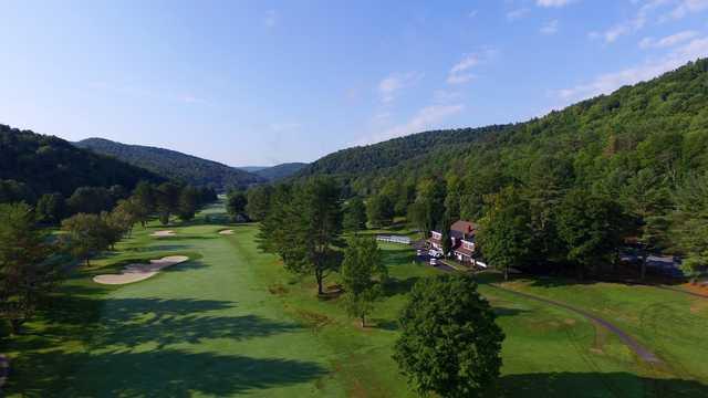 View of the 8th fairway and green at Woodstock Country Club
