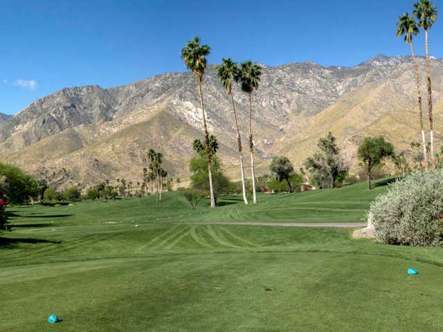 A view from tee #10 at South Course from Indian Canyons Golf Resort.