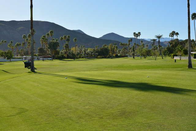A view from the 17th tee at North Course from Indian Canyons Golf Resort.