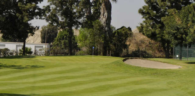 A view of a well protected hole at Pico Rivera Municipal Golf Course.