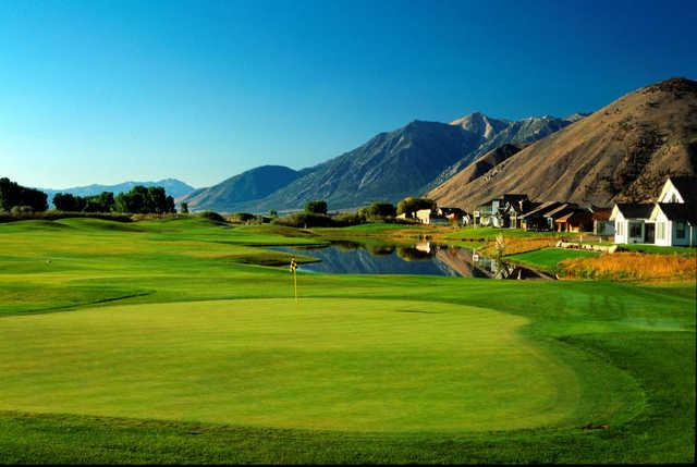 A view of green #5 at Lakes Course from Genoa Lakes Golf Club.