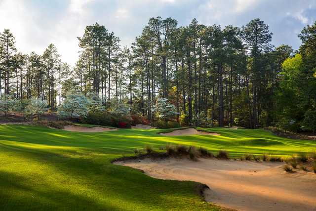 A view of a well guarded green at Pine Needles Lodge & Golf Club.