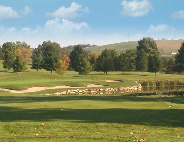 A view from a tee at Chestnut Ridge Golf Resort & Conference Center.