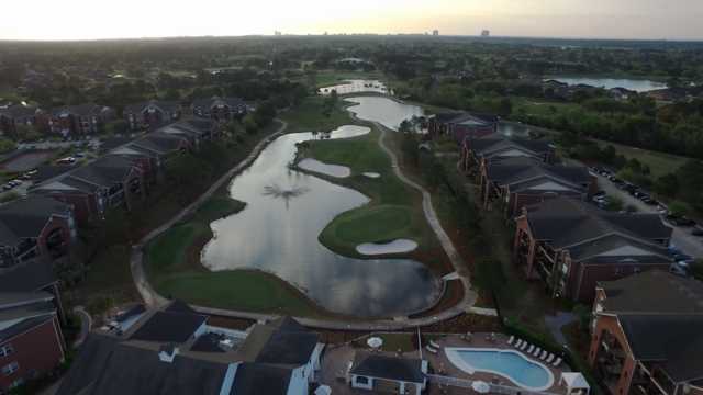 Aerial view of the 9th hole from The Nine at ONE CLUB