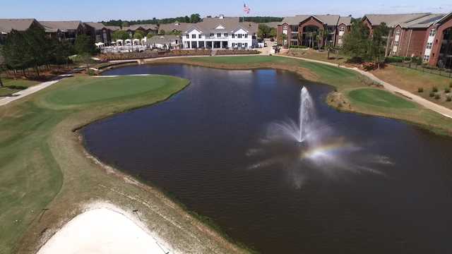 View of the finishing hole and clubhouse at The Nine at ONE CLUB