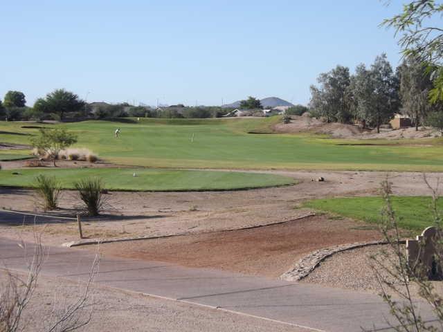 A sunny day view of a fairway at Mission Royale Golf Club.