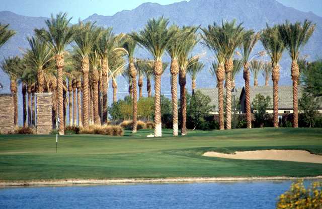 A view of a green with water coming into play from The Duke at Rancho El Dorado.