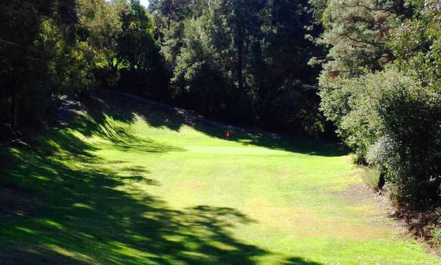 A view of hole #1 at executive par 3 from Lake Chabot Golf Course.
