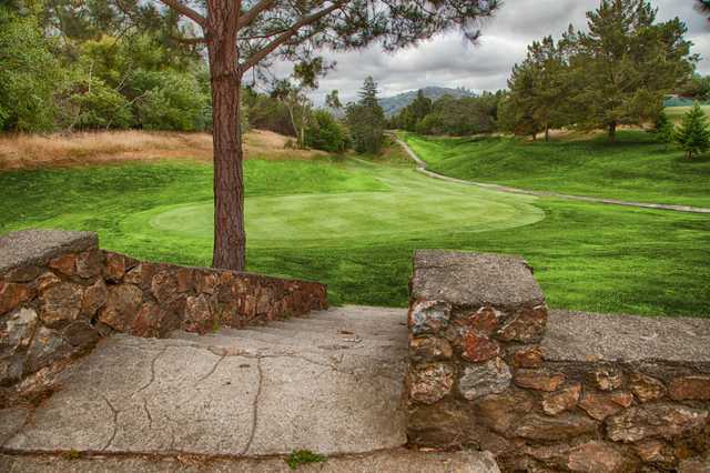 A view of a green at Lake Chabot Golf Course.