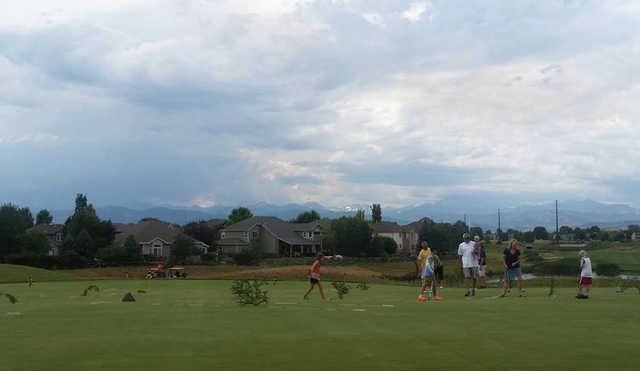 A view of the practice putting green at Ute Creek Golf Course.