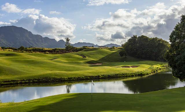 A view of hole #12 and #13 play at Puakea Golf Course.