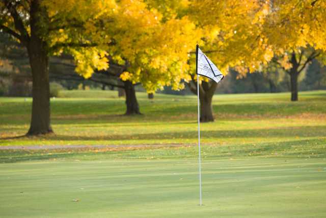 A view of the 18th green at Fox Bend Golf Course.