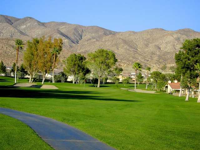 A view of the 4th green at Mission Lakes Country Club