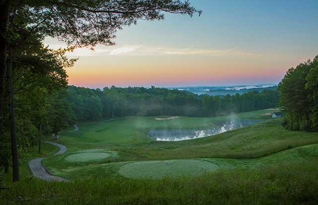 A view of a tee at Dale Hollow Lake Golf Course.