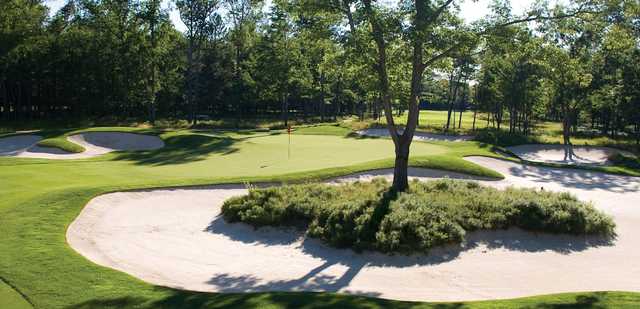 A view of a hole at Forest Dunes Golf Club.
