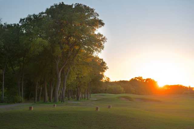 An evening view of tee #5 at Southern Oaks Golf Club.