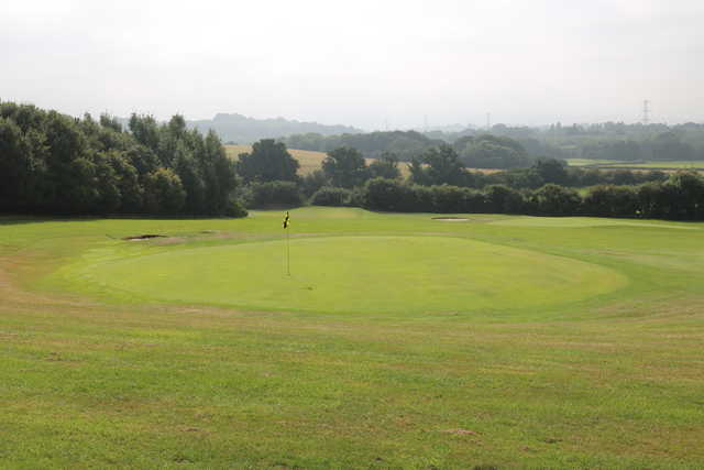 A sunny day view of green #8 at Shortwood Lodge Golf Club (Synergetic Media).