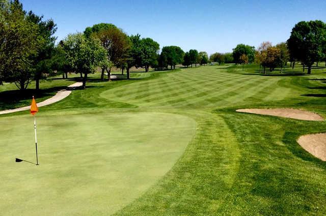 A view of a green at University of Illinois Golf Course.
