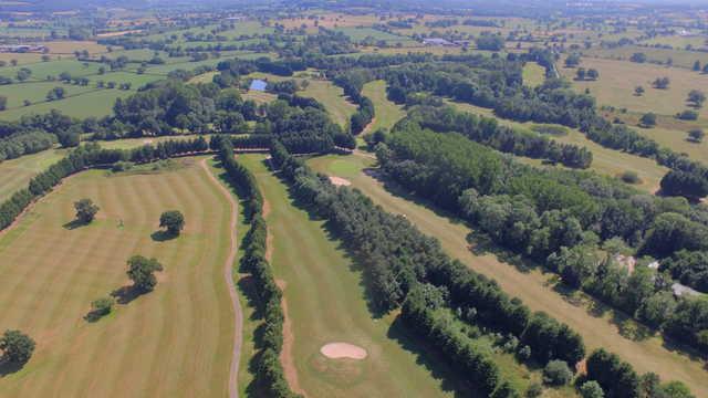 View of the 9th tee box and 12th green at Aldersey Green Golf Club