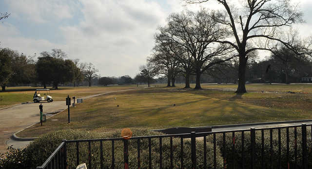 A view of a tee at Webb Park Golf Course.