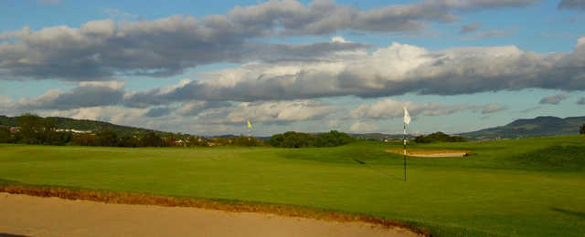 A view of hole #4 and #12 at Turnhouse Golf Club.