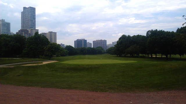 A view of green #9 at Sydney R. Marovitz Golf Course.