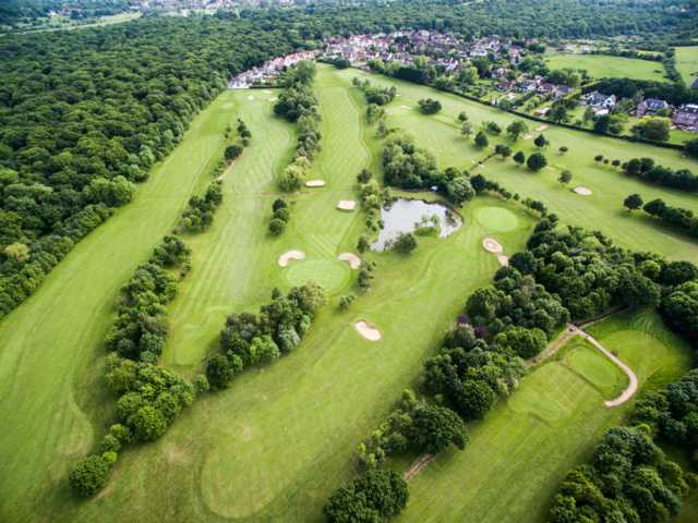 Aerial view of the back nine at West Essex Golf Club