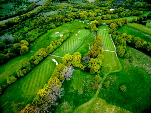 Aerial view of the 7th, 2nd and 3rd hole from West Essex Golf Club