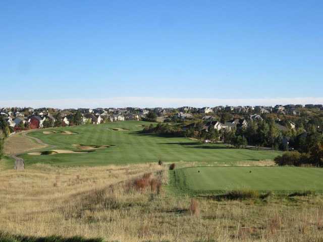 A view of tee #11 from The Ridge at Castle Pines North.