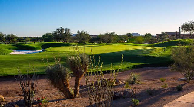 A view of the 5th hole at The Stadium Course from TPC Scottsdale.