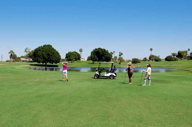 A sunny day view from Desert Hills Golf Course.