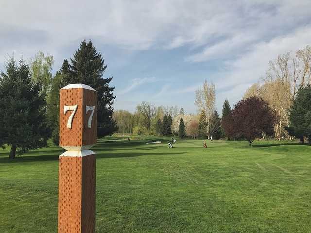 A view from tee sign #7 at Colwood Golf Center.