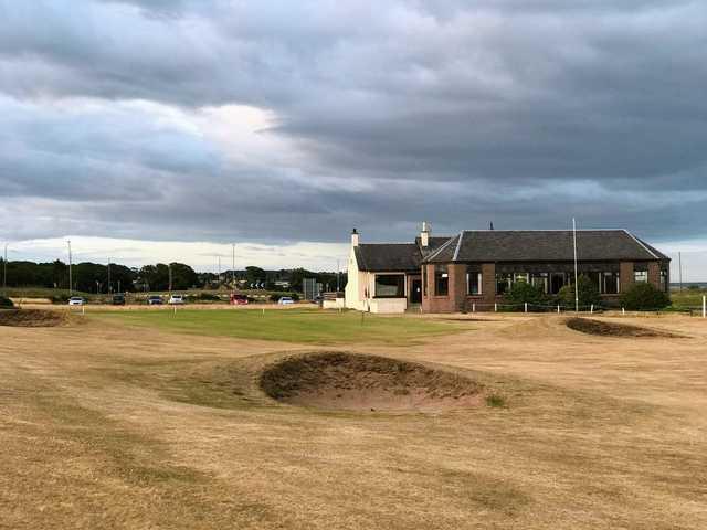 View of the clubhouse at  Arbroath Links Golf Course
